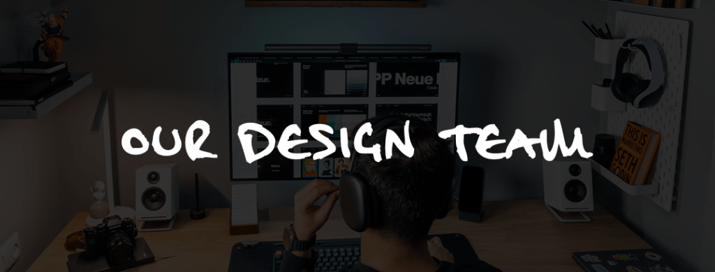 Header image with the text “Our Design Team” representing the Apex Aesthetics creative team section.