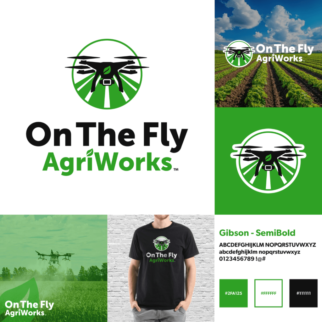 On The Fly Agriworks branding and logo design for agricultural services